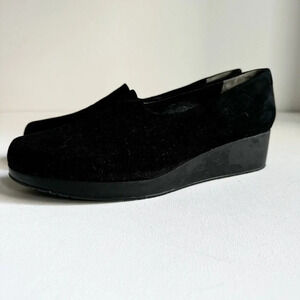 robert clergerie Black stretch Minimalist Slip on  Loafers w small Wedge 41